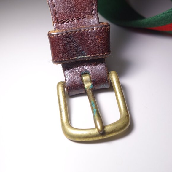 Vintage Coach Wool & Leather Stripe Belt, Size 38/95 - Picture 10 of 16